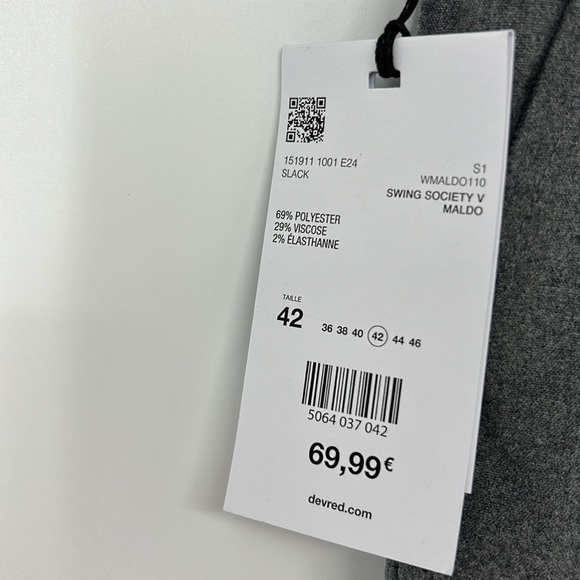 Devred 1902 NWT men’s cuffed dress pants 42 US 32 - Picture 4 of 8